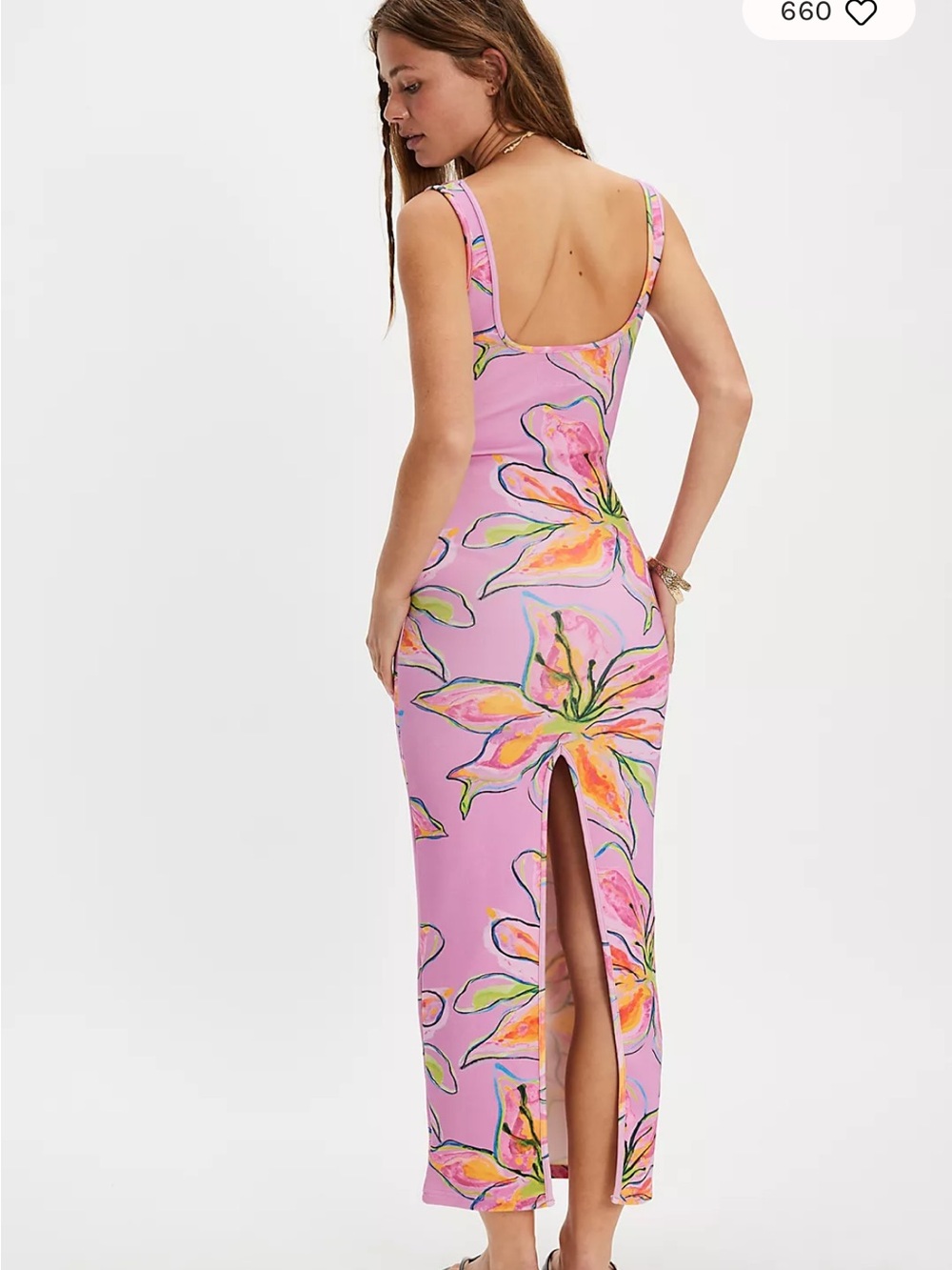 Free People Pink Floral Scoop Neck Dress - Picture 3 of 8